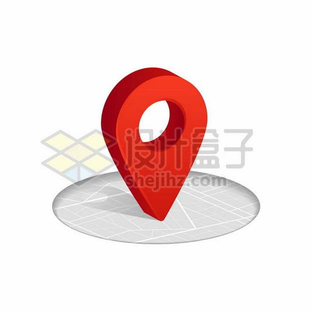 圆形地图和红色的3D立体定位标志904708png图片素材