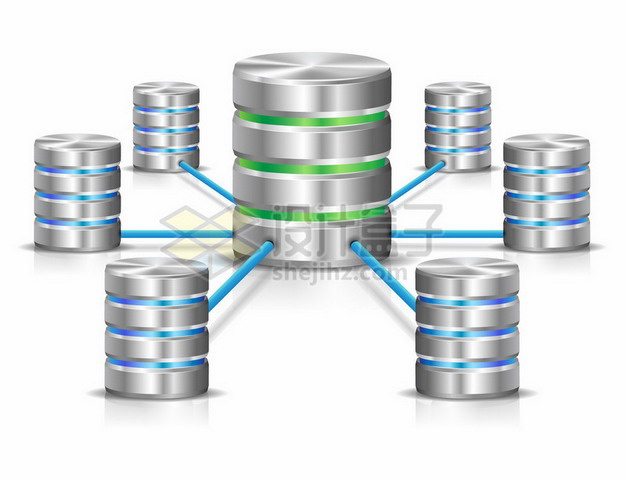 金属色圆柱形服务器象征了云计算服务458329png图片素材 IT科技-第1张