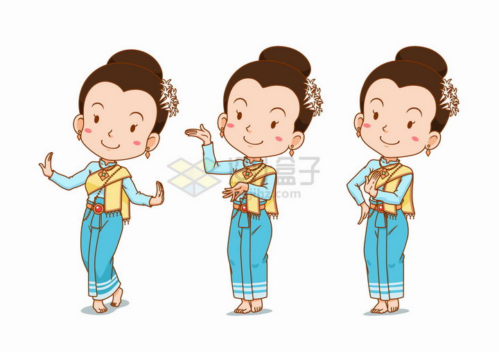 傣族舞蹈卡通画图片