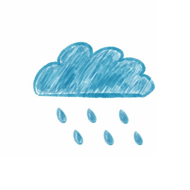 手绘涂鸦风格下雨的云朵乌云310769png图片素材 生物自然-第1张