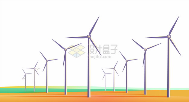 风力发电场一排排的发电机组416116png图片素材 工业农业-第1张