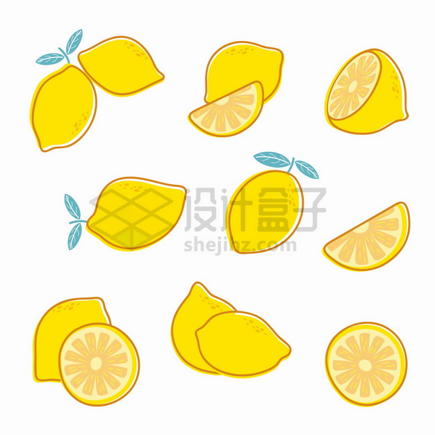 各种黄色的柠檬美味水果png图片素材 生活素材-第1张