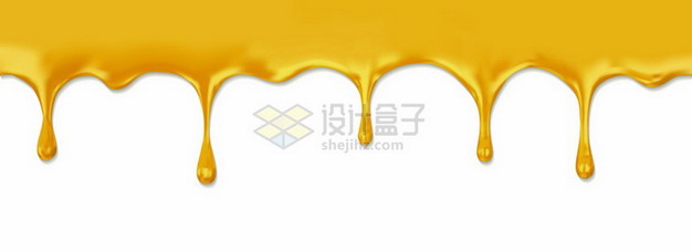 流淌的黄色蜂蜜液体效果png矢量图片素材 设计盒子
