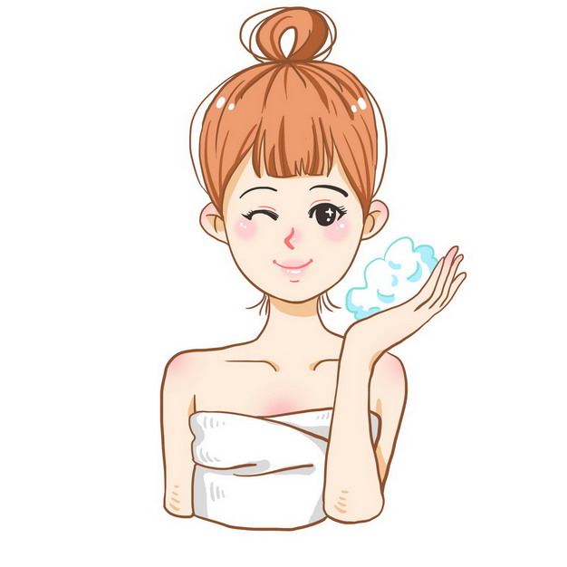 卡通美女正在洗澡玩肥皂泡962999png图片素材 休闲娱乐-第1张
