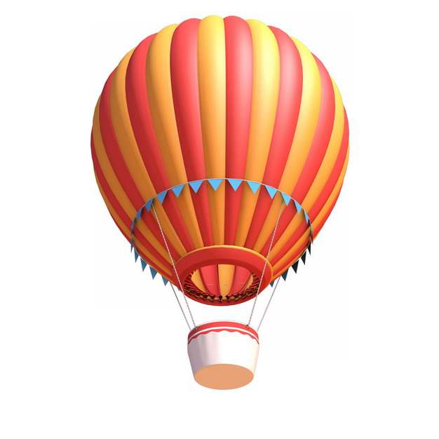 红色黄色彩色条纹热气球510440png图片素材