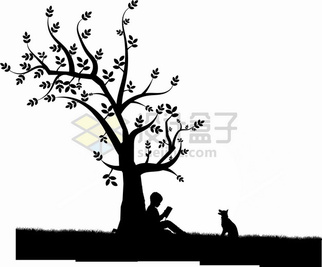 树下的人的黑影画法图片