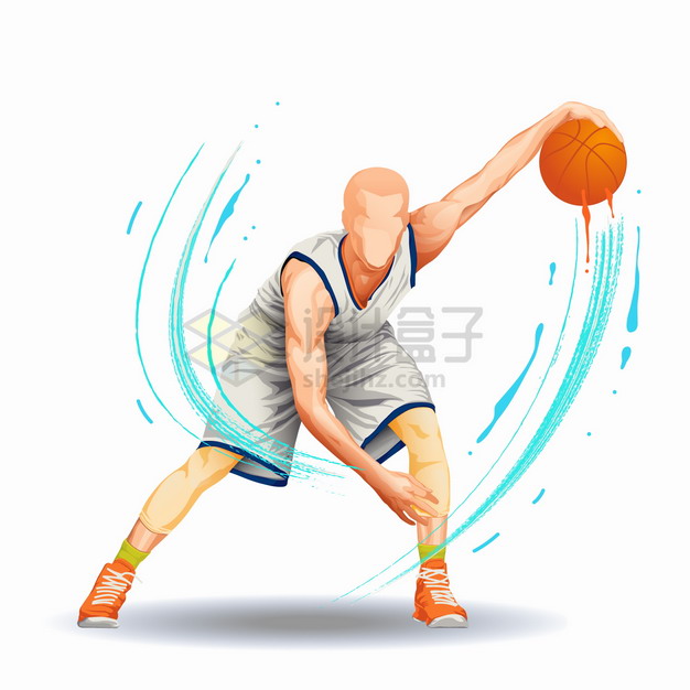 彩色气流篮球运动员运球png图片素材 人物素材-第1张