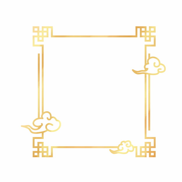 金色中国风正方形边框856660png图片素材 边框纹理-第1张