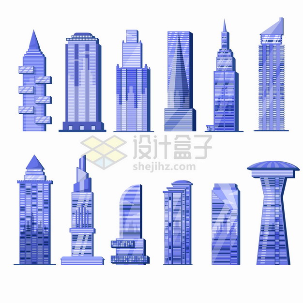 12款紫色高楼大厦摩天大楼城市建筑png图片素材 建筑装修-第1张