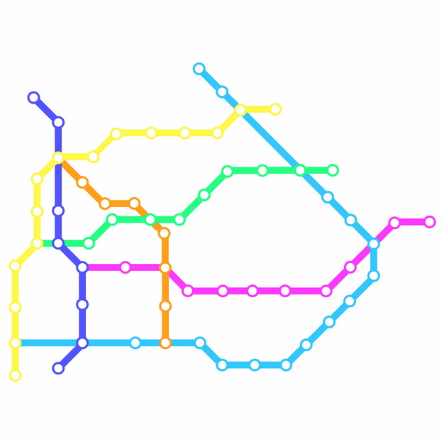 彩色线条乌鲁木齐地铁线路规划矢量图片274303 交通运输-第1张
