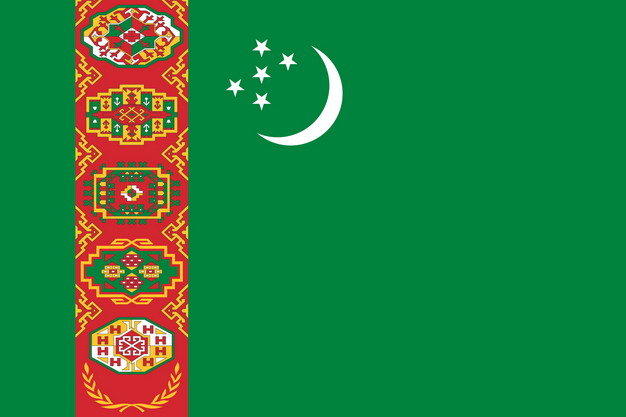 标准版土库曼斯坦国旗图片素材 科学地理-第1张
