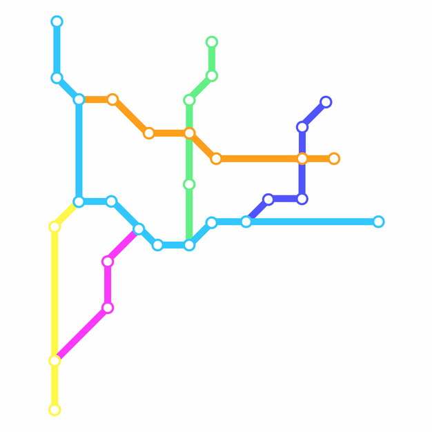 彩色线条雄安地铁线路规划矢量图片230996