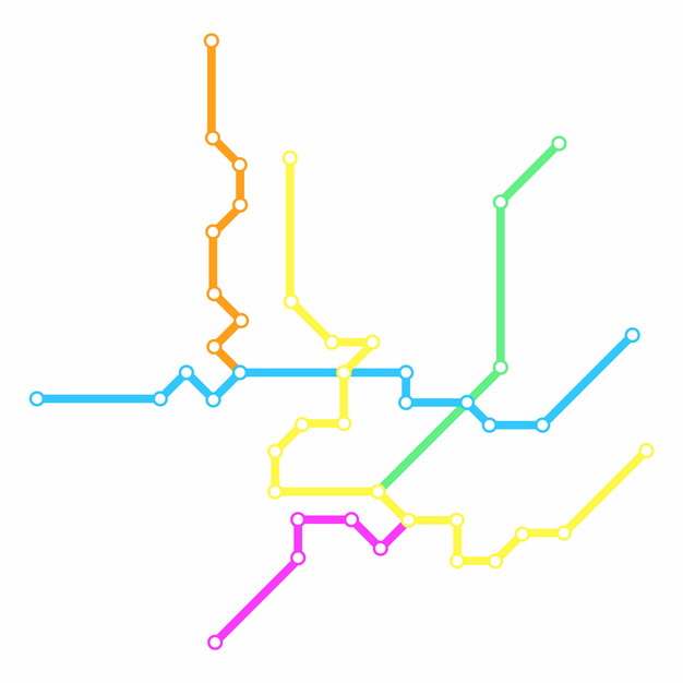 彩色线条襄阳地铁线路规划矢量图片785910