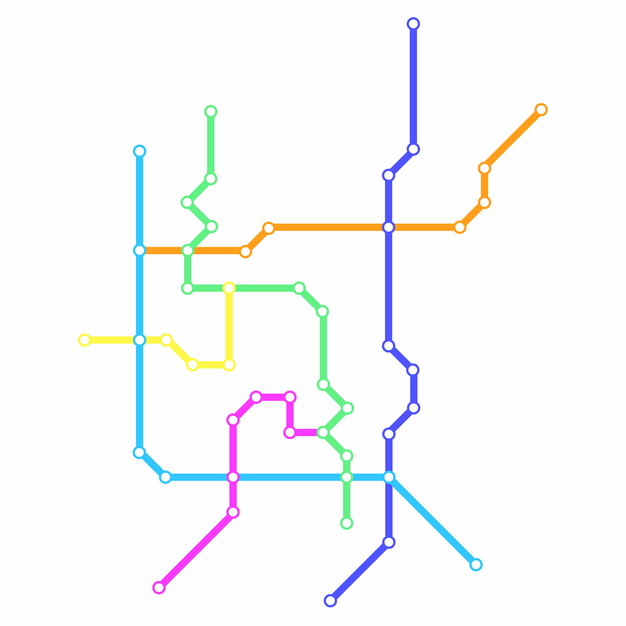 彩色线条西宁地铁线路规划矢量图片322119