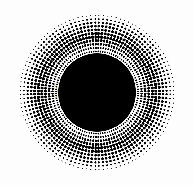 黑色圆点组成的圆形标题框文本框png图片素材 边框纹理-第1张