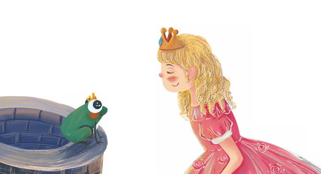 安徒生童话青蛙王子和公主的故事手绘插画186903png图片免抠素材 人物