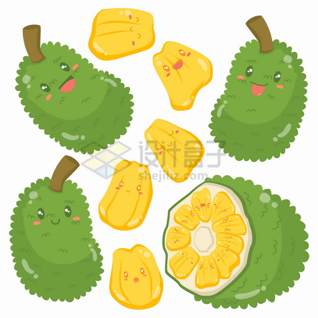 卡通菠萝蜜美味水果png图片素材 生活素材-第1张