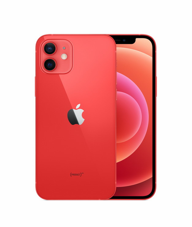 正面背面展示的红色苹果iphone 12 Pro手机png免抠图片素材 设计盒子