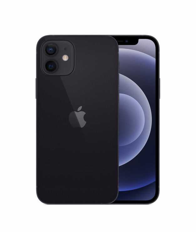 正面背面展示的黑色苹果iphone 12 Pro手机png免抠图片素材3647 设计盒子
