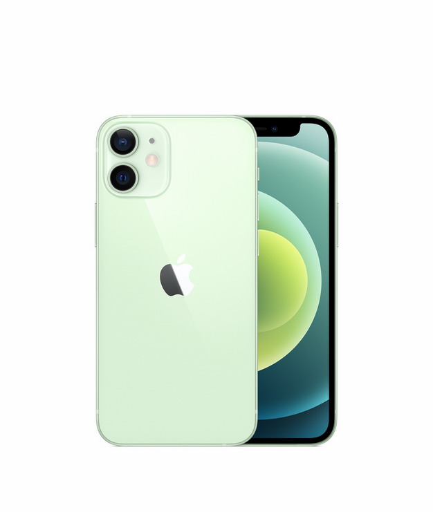 正面背面展示的绿色苹果iphone 12 Pro手机png免抠图片素材 设计盒子