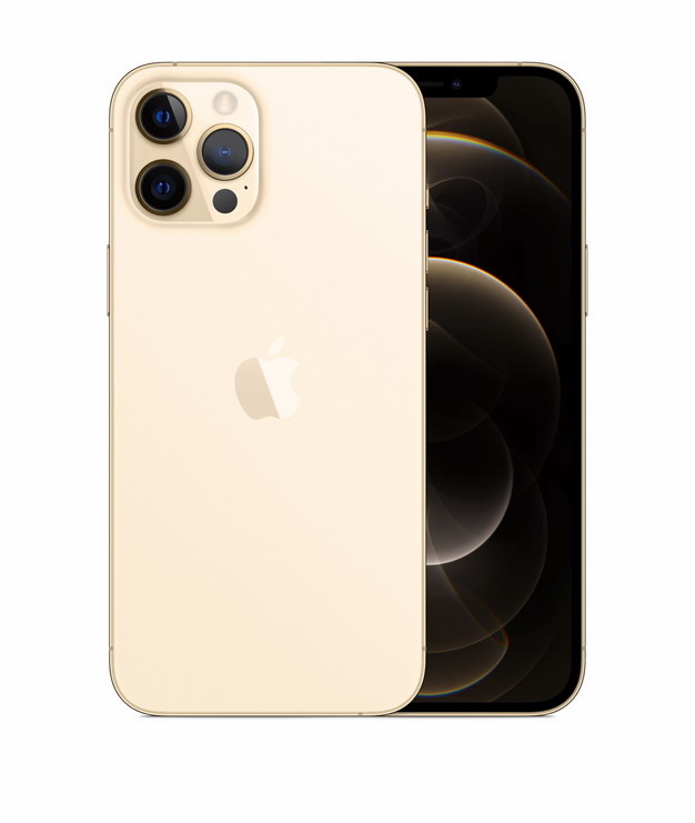 正面背面展示的金色苹果iphone 12 Pro手机png免抠图片素材 设计盒子