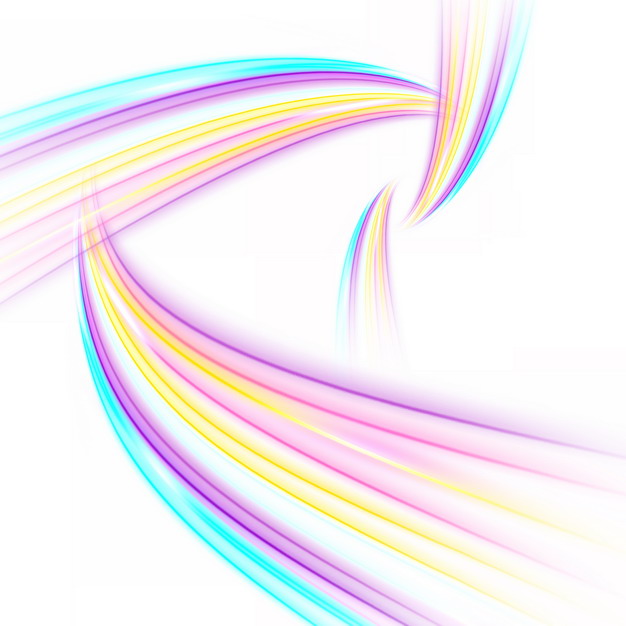 纠缠的七彩虹色发光曲线线条装饰948995png图片素材 装饰素材-第1张