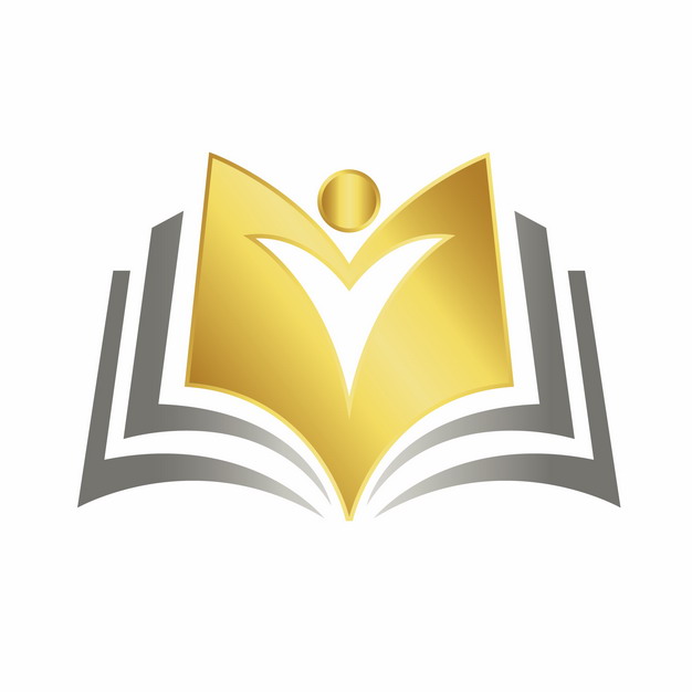 打开的书本金色教育类logo设计元素870791图片免抠素材 标志LOGO-第1张