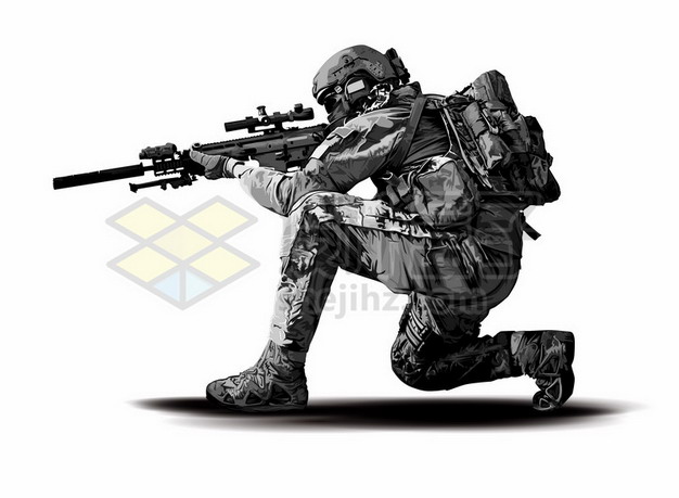 端着狙击步枪瞄准的特种兵士兵769129eps矢量图片素材 军事科幻-第1张