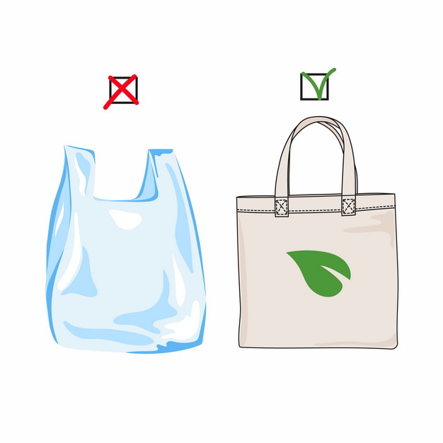 超市塑料袋和布袋子购物袋白色污染339745图片素材 生活素材-第1张