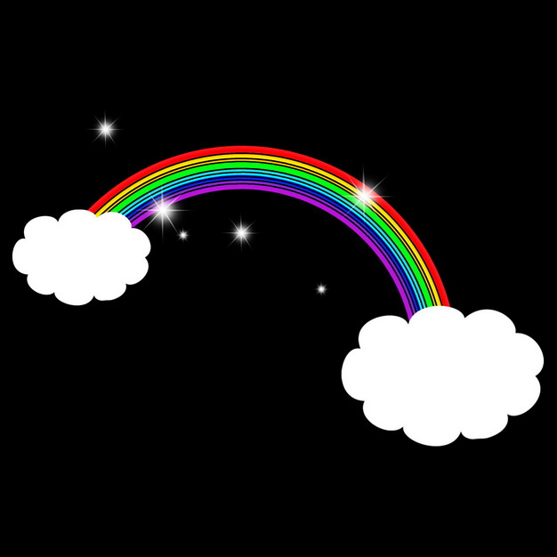 卡通白云和七彩虹装饰886070png图片素材 生物自然-第1张