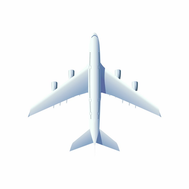 俯视视角的白色大型客机飞机810037图片素材 交通运输-第1张