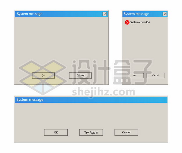 各种Windows98死机错误提示窗口628174图片素材 UI-第1张