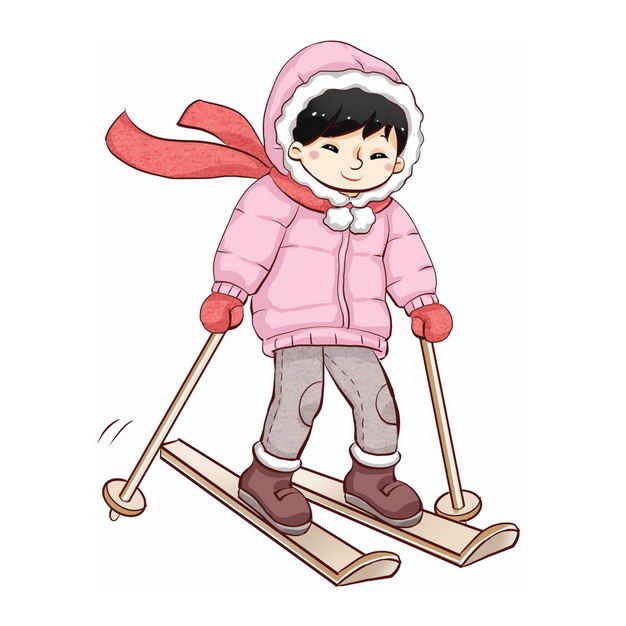 滑雪的卡通男孩冬季运动会559035免抠图片素材 休闲娱乐