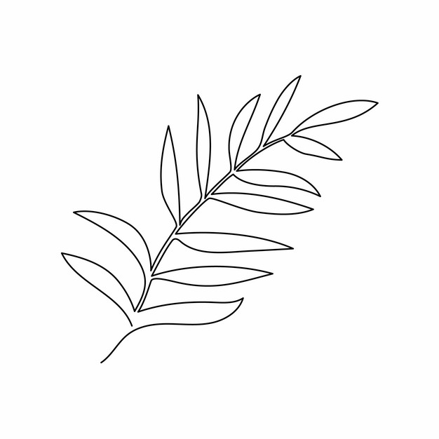 一根线条叶子树叶手绘插画简笔画336253png图片素材 生物自然-第1张