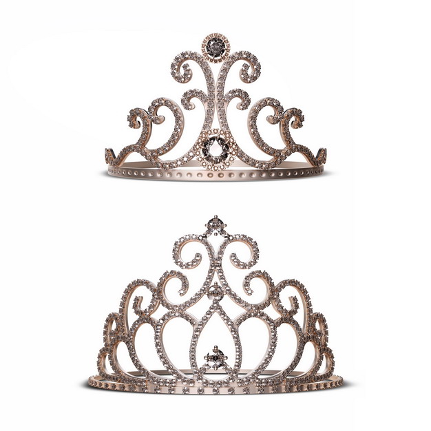 两顶镶着钻石宝石的王后皇冠303666png图片素材 休闲娱乐-第1张