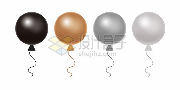 黑色金色灰色气球539751图片素材 漂浮元素-第1张