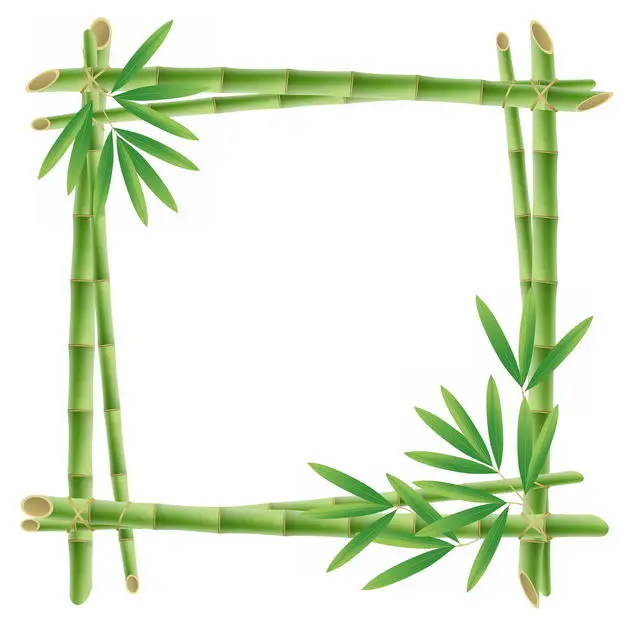 绿色竹竿竹叶竹子组成的边框方框2359609png图片免抠素材 边框纹理-第1张