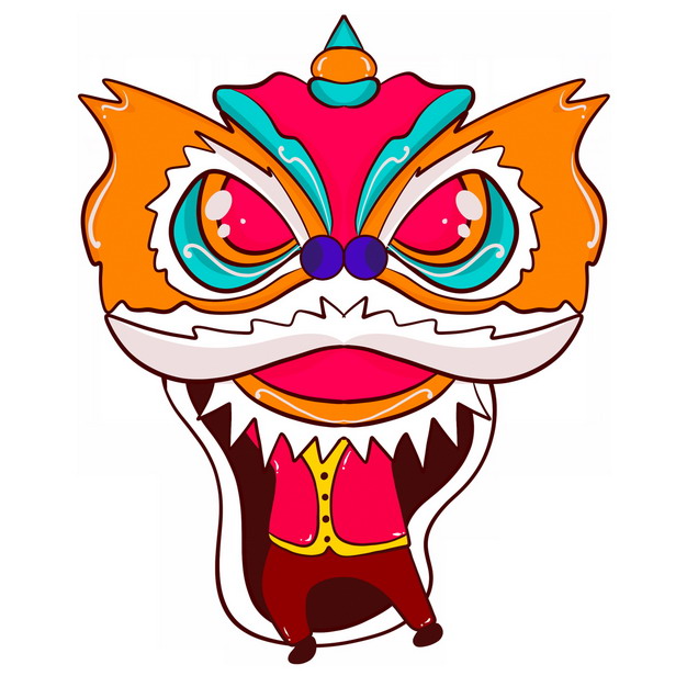 新年春节节日活动上的卡通舞狮子8189578png图片免抠素材 节日素材-第1张