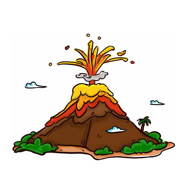 火山照片卡通图片图片