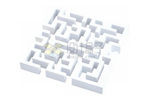 3D立体白色迷宫图案5416338图片免抠素材 线条形状-第1张