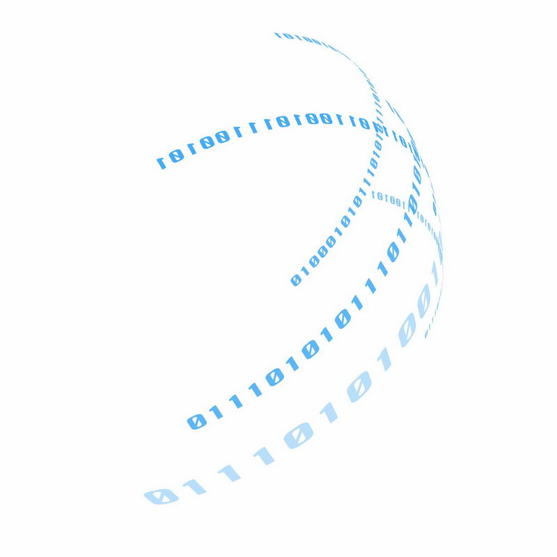 蓝色数字01组成的科技科幻风格圆环装饰4189115ai矢量图片免抠素材 线条形状-第1张