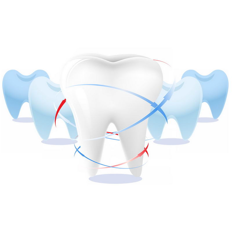 3D立体白色和蓝色的牙齿保健7348403图片免抠素材 健康医疗-第1张