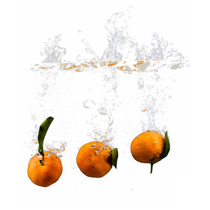 橘子掉落水中飞溅起来的半透明水花浪花水效果3132253png图片免抠素材 效果元素-第1张