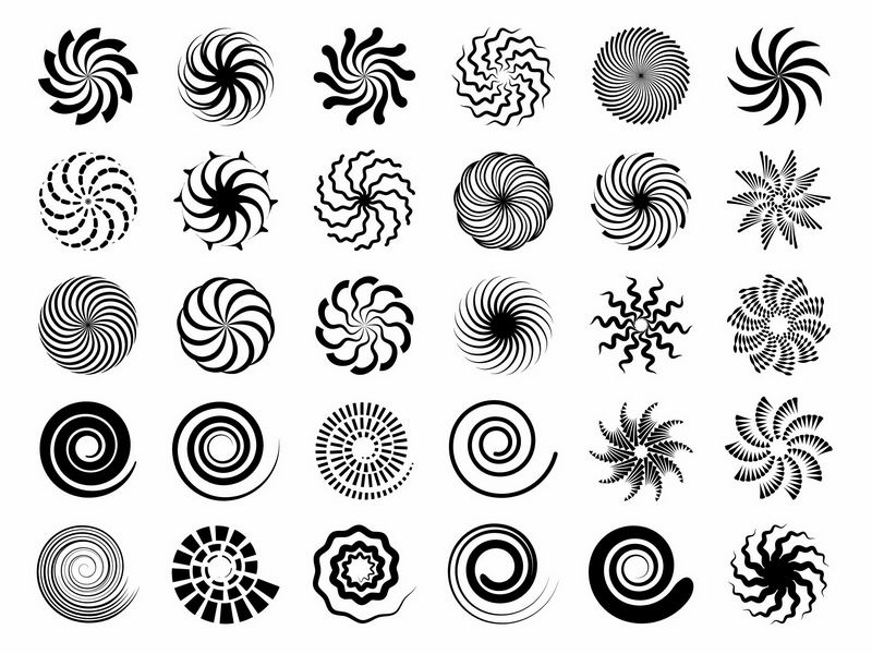 30款黑色螺旋结构图案1162479图片免抠素材 线条形状