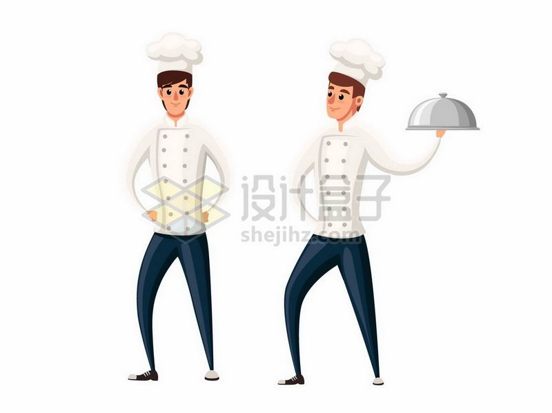 两个卡通西餐大厨厨师4102263矢量图片免抠素材 人物素材-第1张