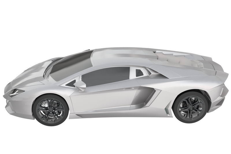 一辆白色的兰博基尼aventador超级跑车模型侧视图6225778png图片免抠