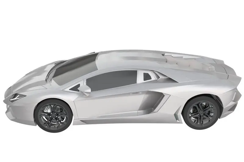 一辆白色的兰博基尼Aventador超级跑车模型侧视图6225778png图片免抠素材 交通运输-第1张