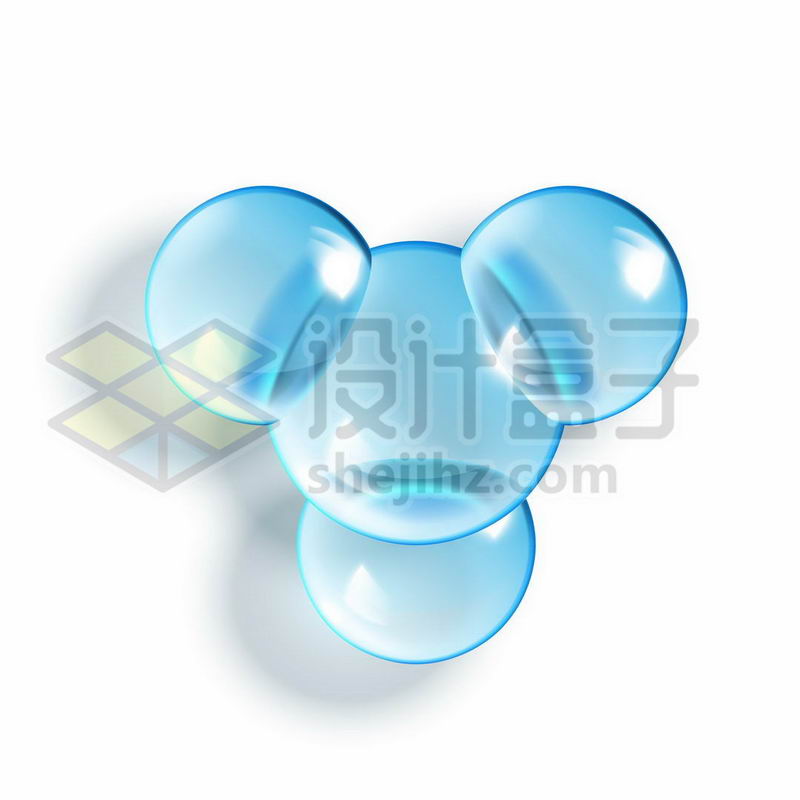 3D立体风格蓝色玻璃球水晶球组成的分子结构2745961图片免抠素材 科学地理-第1张