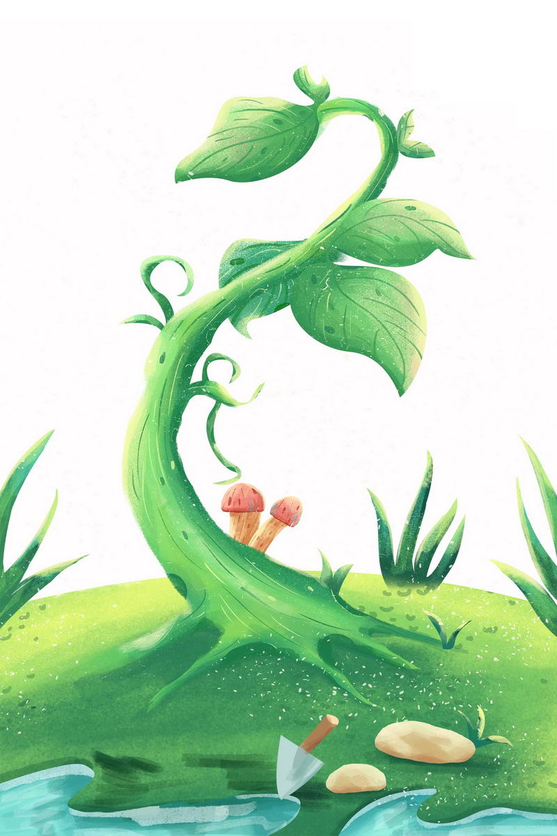 嫩绿的芽儿插图图片