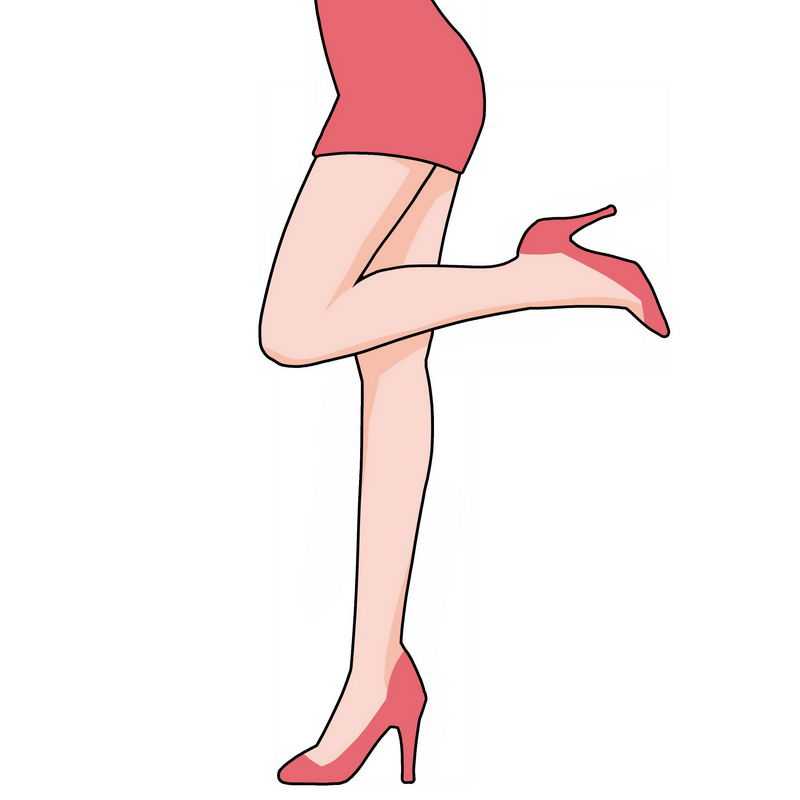 红色包臀裙和高跟鞋的修长大腿性感大长腿9503549免抠图片素材